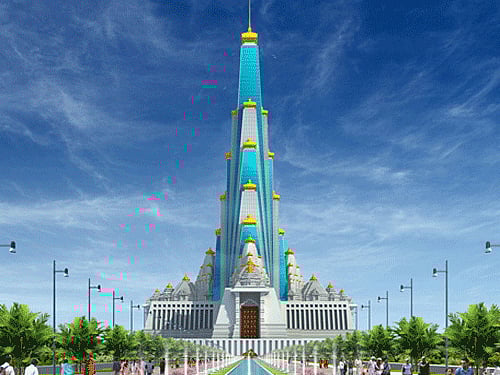 The architecture of the proposed Vrindavan Chandrodaya temple. Courtesy www.Iskcontimes.com