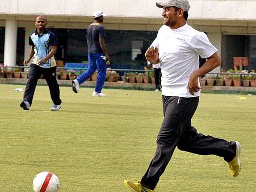 The best footballer on the park was skipper Mahendra Singh Dhoni, someone who could effortlessly use the inside and outside dodge, chip the ball while taking a free kick./PTI file photo only for representation