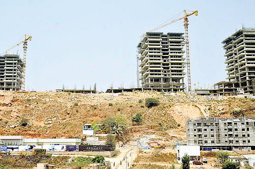 changing landscape: The Hanumagiri hillock at Hosakerehalli near Ittamadu was 'converted' into a residential area.  dh photo