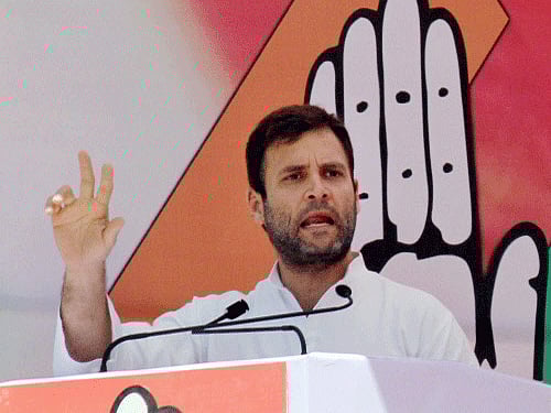 'Advani was thrown out-- Jaswant Singh was thrown out (from the party) and Adani was taken in', he said addressing a rally in support of party candidate and Union Minister Ghulam Nabi Azad in Doda, J & K. PTI Photo