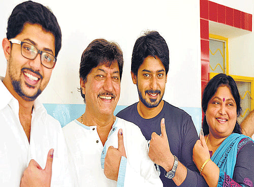 I have never missed my chance to vote, says Prajwal. From left: Pranam, Devaraj, Prajwal and Chandra. DH photo