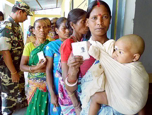 Nearly 79 per cent votes were cast on Thursday in the first of the five-phase Lok Sabha elections in Coochbehar, Darjeeling, Jalpaiguri and Alipurduar in north Bengal. PTI photo