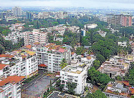 An aerial view of Bangalore