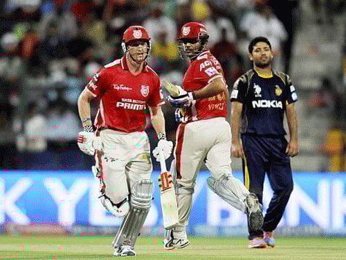 Kings XI ease past Knight Riders to post fourth victory in a row. PTI photo