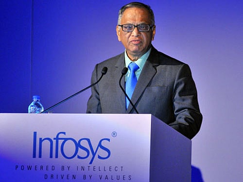 N R Narayana Murthy presented 'Global Indian Award' in Canada. DH Photo