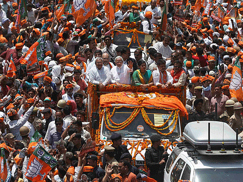 The Election Commission (EC) is unlikely to take action on complaints against Narendra Modi for holding a roadshow while filing his nomination in Varanasi and the live telecast of the event by several news channels. PTI