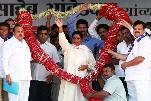 With the polling having been over in around 60 per cent seats in Uttar Pradesh that sends 80 MPs to the Lok Sabha, though the saffron surge is noticeable, it is still risky to forecast outcome. The Bahujan Samaj Party, however, appears to emerge as a dark horse and surprise the pollsters. PTI file photo