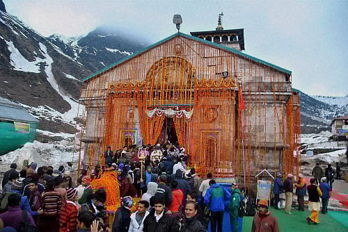 Chief priest of the shrine Bhima Shankar Ling presided over the rituals as its gates were opened amid chanting of vedic hymns. PTI photo