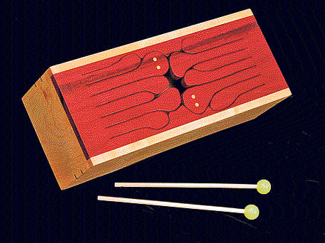 Hollow beats: The varying slit thickness affects the pitch of slit drums.