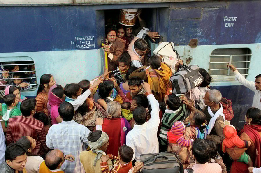 As the train started moving, fearing she would miss it, Ujjwala, with her 10-year-old daughter Palak, made another attempt at boarding following which she was given a hefty shove by Salunkhe. PTI photo for representation purpose