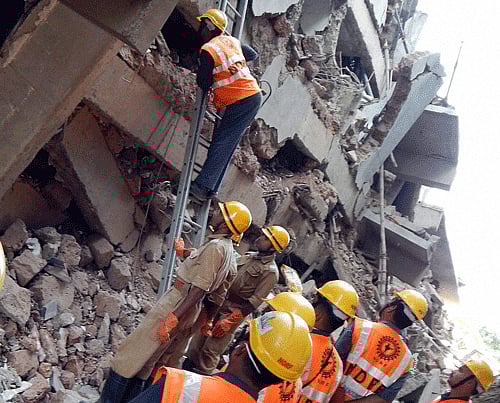 Two people were killed and 11 others injured when a three-storey building under construction here collapsed Sunday afternoon, police said. PTI file photo for representation only