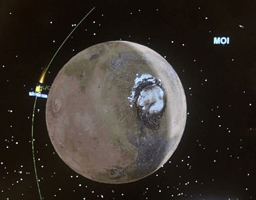 Exactly 100 days from today, India's Mars spacecraft is scheduled for a rendezvous with the red planet as it is rapidly coasting towards its target covering almost 70 per cent of its journey. DH photo