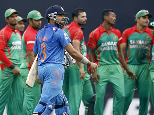 The Indians were skittled out for 105 runs in 25.3 overs in the 41-overs-a-side match, much less than their previous low of 191 in Port of Spain during the 2007 World Cup. AP photo