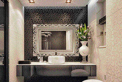 Effect : The black and white colour scheme looks great with sleek metals.