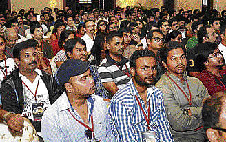 Shutterbugs at the Adobe Photography Symposium 2014, in Bangalore on Thursday. DH Photos