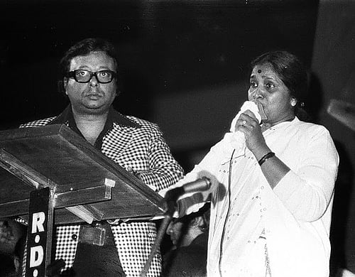 Several Bollywood stars led by his singer wife Asha Bhonsle remembered music legend R D Burman on his 75th birth anniversary. File Photo