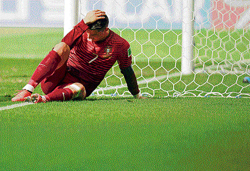 despondent Despite enjoying a spectacular season for Real Madrid, Cristiano Ronaldo failed to light up the World Cup where he was one of the major attractions. ap