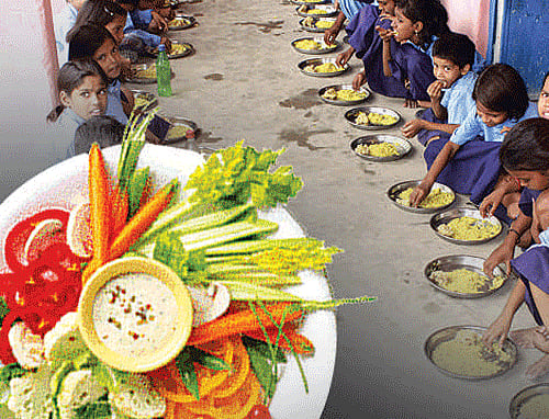 The findings of a study conducted in Andhra Pradesh by Young Lives, University of Oxford, establish that, "school meals at age five compensated entirely for malnourishment from droughts in early childhood." DH illustration for representation only