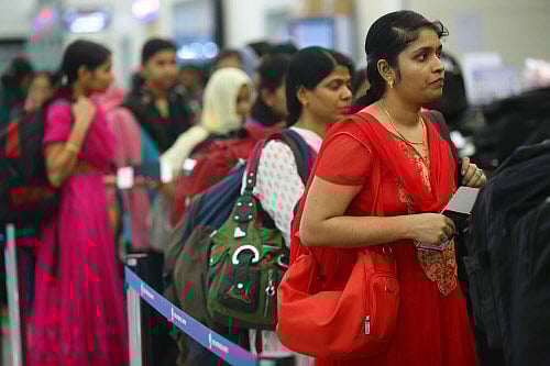 In the first batch of evacuation of Indian nurses from strife-torn Libya, 44 Keralite nurses arrived here this morning from Dubai. File photo - AP. For representation only
