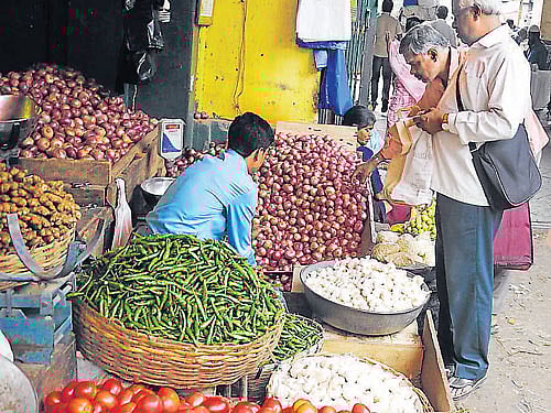 Inflation declined to 5-month low of 5.19 per cent in July on account of decline in vegetable prices, though the impact of poor monsoon on overall price situation continues to be a concern / DH Photo