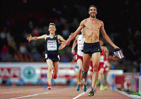 ecstacy to agony France's Mahiedine Benabbad was stripped off his 3000M steeplechase gold medal after he removed his shirt before completing the race. Reuters