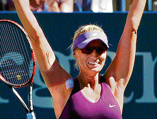 blast from the past: Croatia's Mirjana Lucic-Baroni exults after stunning second seed  Simona Halep of Romania in the third round of US Open on Friday. reuters