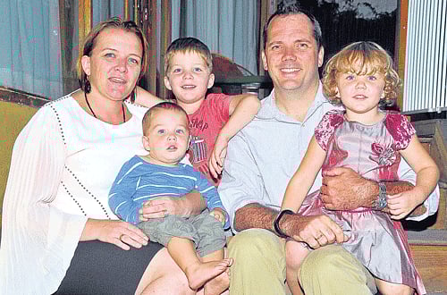 family time:  Maartje, Rick, Eelco, Kaat and baby Duuk. DH PHOTO BY BK JANARDHAN.