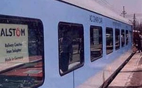 Miraculous escape for woman as train passes over her