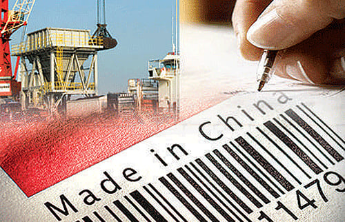 The recent treaties India signed with China and Japan to pump in a sum totalling $55 billion into the Indian economy will mean that more goods and services from these countries will come into India, offering the consumer more choice in the market. / DH Illustration