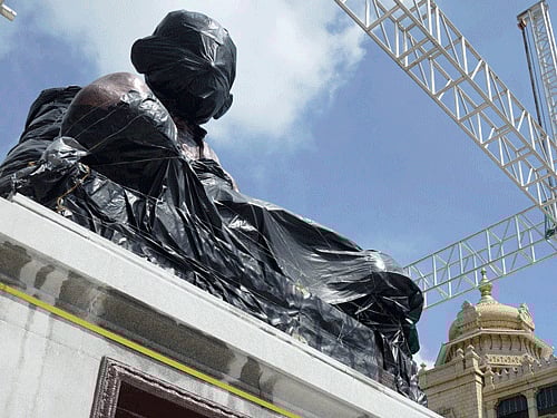For 89-year-old master sculptor Ram V Sutar (in pic), getting the expression of peace on the face of the 27-foot bronze statue of Mahatma Gandhi was the greatest challenge./ PTI Photo