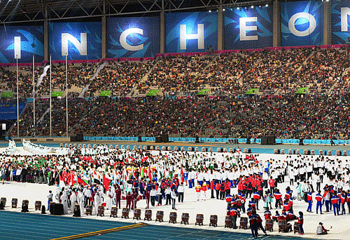 A view of the closing ceremony of the 17th Asian Games in Incheon, South Korea on Saturday. PTI Photo