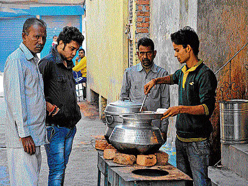 The newly opened biryani shop run by Lala Ram's family in Trilokpuri's Block 28.