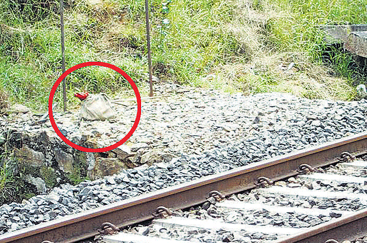 Two country-made bombs were found near the railway track at Kirwala village in Khanapur taluk between Gunji and Londa railway stations on Thursday. DH File Photo
