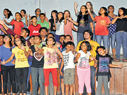 The rehearsals in progress. DH Photos by SK Dinesh