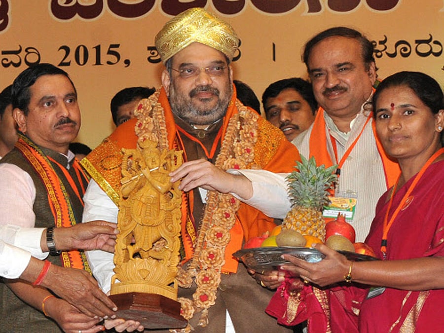 united we stand BJP national president Amit Shah . DH photo