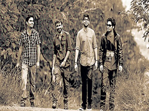 sounding good Sajith Satya, Ameeth Thomas, Joshua Mark Raj and Shashank  Vijay of the band Junkyard Groove. Photo by Siddharth Mudaliar