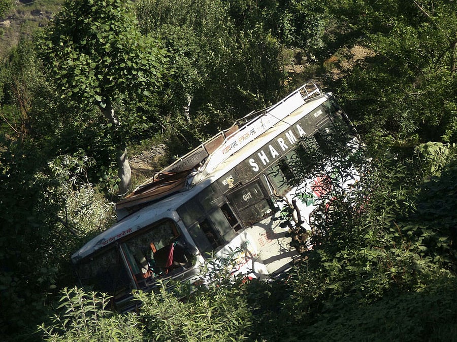 Nine persons, including three women, were killed and 29 others injured when the bus they were travelling in overturned and plunged 300 feet down hill at Machalia Ghat in Dhar district, police said today.Image for representation