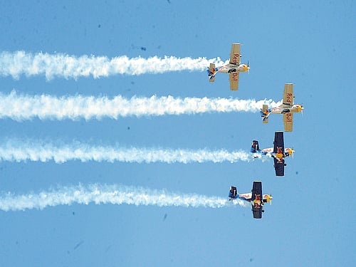 Impressive, precise and awe-inspiring, the Flying Bulls were all these and more at the last air show. The European team returns to Bengaluru for Aero India 2015, all ready to showcase their formation flights of absolute beauty. DH Photo