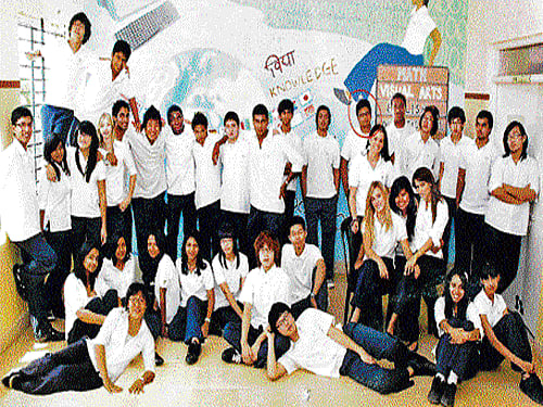 school days Yaduveer (standing sixth from right) at the Canadian International School in Bengaluru.