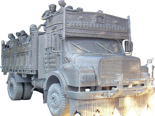 reflective art 'Transit' by Valay Shende. Photo by author