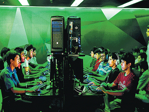 NOCHILD'S PLAY Gamers in active combat mode at the League of Extraordinary Gamers.