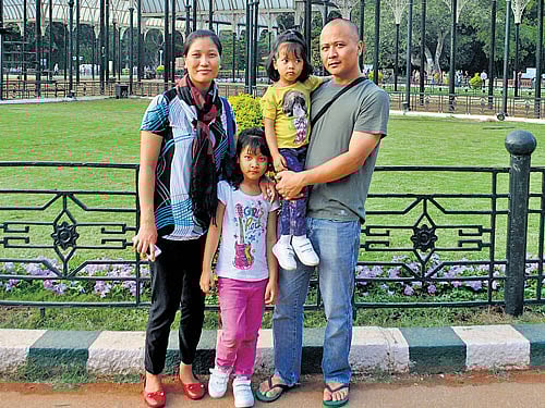 at home Vung, Celeste, Chloe and George.