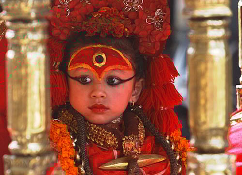 When a devastating quake hit Nepal last week, a nine-year-old girl worshipped as a living goddess was preparing to receive devotees at her home in the heart of Kathmandu's Durbar Square. AP image