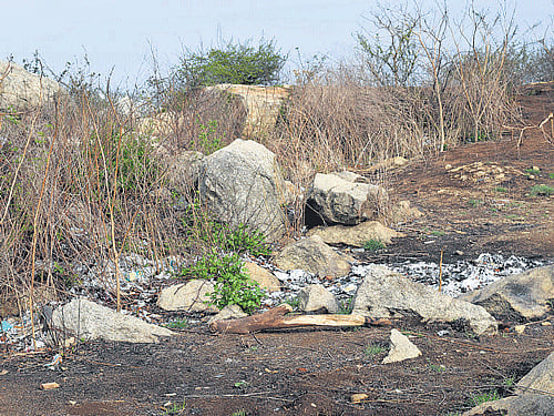 IRRESPONSIBLE Plastic dumped on the hills.