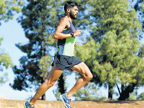 RACE OF LIFE: Fernando Cabada, a child of Mexican immigrants, trains in Fresno, California. Cabada,whogrewup in one of the rougher neighbourhoods in Fresno has quietly transformed himself into one of best distance runners in the United States. NYT