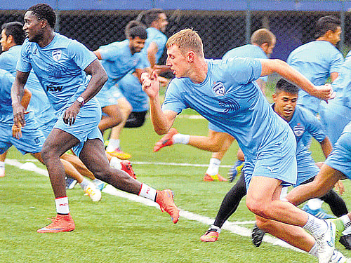 Twin Tower: BFC's John Johnson (right) and Curtis Osano have provided the side with defensive solidity. Dh photo
