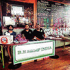 (From left) Elston Menezes and Benson Martis (second) with a friend.