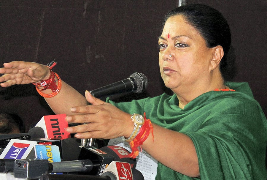 Vasundhara Raje. PTI file photo