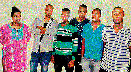 The suspects - five Nigerians and a woman from Tamil Nadu - were arrested for running a luxury car racket. DH photo