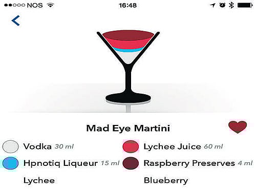 A screenshot of Lush, a cocktail app.